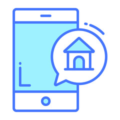 mobile chat trendy icon, glyph style isolated on white background. Symbol for your web site design, logo, app, UI.