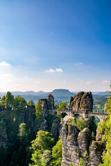 Rock formations at the saxon switzerland next to the Bastei bridge