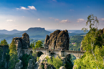 Rock formations at the saxon switzerland next to the Bastei bridge