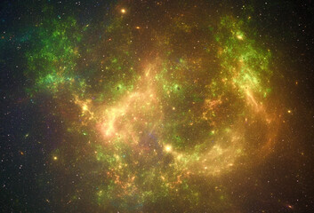 Deep space nebula with stars. Space illustration.