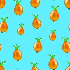 Seamless pattern with bow in cartoon style on a blue background