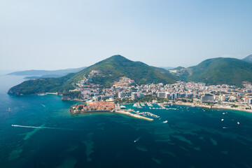 Aerial View of Old Budva in Montenegro.