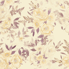 seamless pattern abstracts floral composition