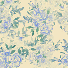 Fototapeta premium seamless pattern abstracts floral composition