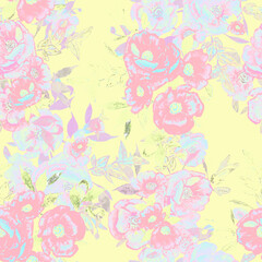 seamless pattern abstracts floral composition