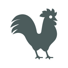 Hen, meat, cock icon. Gray vector graphics.