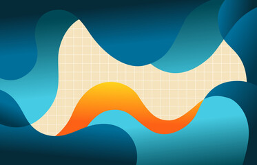 Abstract  dynamic wavy geometric colorful net line background. Trendy gradient shapes composition graphic design.vector illustration.