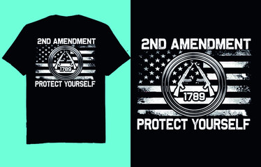 2nd amendment protect yourself - t shirt design vector