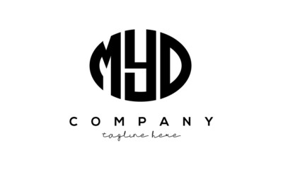 MYD three Letters creative circle logo design - obrazy, fototapety, plakaty
