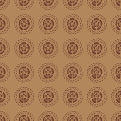 seamless vintage ornament pattern in brown tones for pints on ceramics, textiles, packaging, apparel and interior decoration
