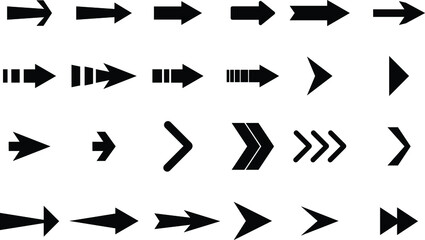 Arrows set of  black icons, Arrow vector collection, Cursor. Modern simple arrows