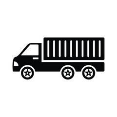 Transport, travel, truck, vehicle icon. Black version.