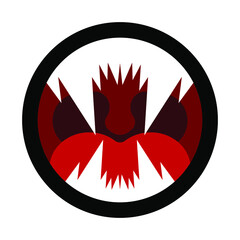 Cartoon vampire teeth vector icon isolated on white background.