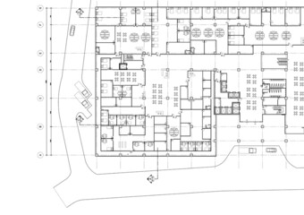 Floor plan designed building on the drawing.