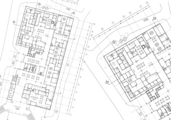 Floor plan designed building on the drawing.