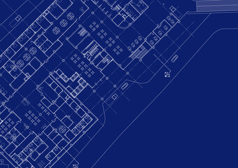 Obraz premium Floor plan designed building on the drawing.