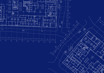 Fototapeta premium Floor plan designed building on the drawing.