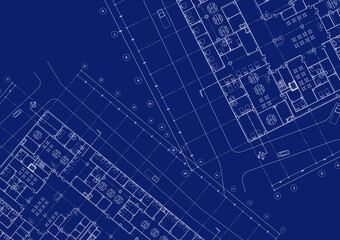 Fototapeta premium Floor plan designed building on the drawing.