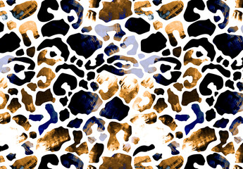 seamless animals pattern. Abstract painting leopard pattern