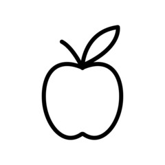 apple with a leaf line icon