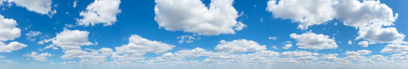 Fototapeta premium Blue Sky background with tiny Clouds. Panorama background