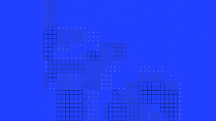 Blue background. Abstract architectural style design. 2D rendering digital illustration.