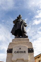 Fototapeta premium VERONA, ITALY, August 28, 2012, statue of Camillo Paolo Filippo Giulio Benso, Count of Cavour at Verona