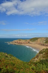 Plemont Bay, Jersey, U.K. Popular beach in the Summer.