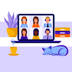 laptop, conference video calls 2 dd ww isol