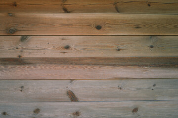 Fototapeta premium Wood texture, background. The surface of an old wooden slab house. Old slab texture. Abstract wood background, empty template Old Vintage Planked