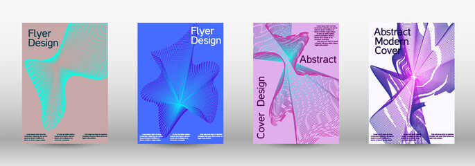 Minimum vector coverage. A set of modern abstract covers. Creative fluid backgrounds from current forms to design