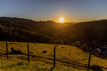 sunset in the mountains