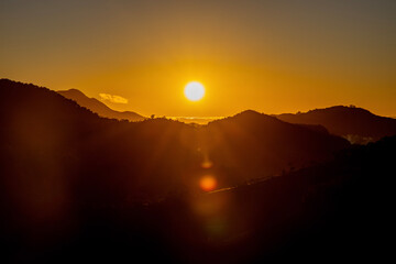 sunset in the mountains