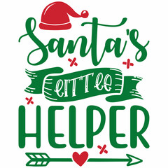 Santa's Little Helper SVG Design | Typography | Silhouette | Christmas SVG Cut Files