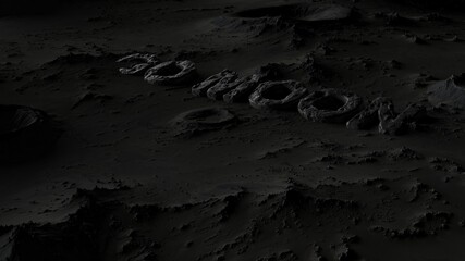the surface of the moon in craters with the inscription 