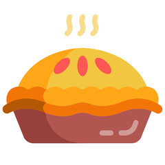 apple pie flat icon
