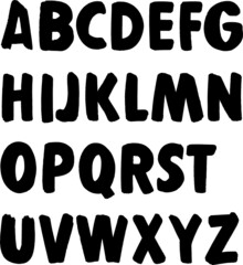 Hand Drawn Grunge Bold Font Letters marker texture vector set