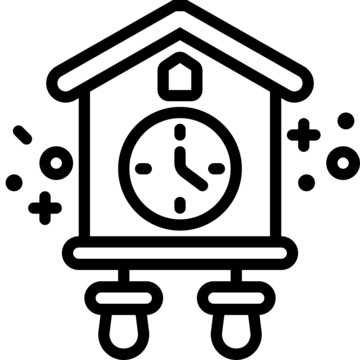recommend clip art: cuckoo clock line icon