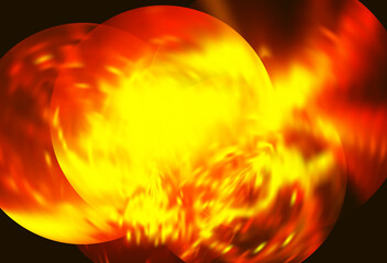 Hot shining spheres on black background. Shimmering pattern