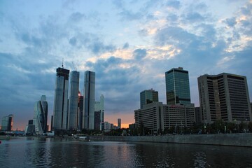 Naklejka premium The modern skyline of Moscow, the capital city of Russia