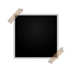 Blank square polaroid photo frame isolated on white background