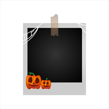 Empty polaroid photo frame halloween design theme