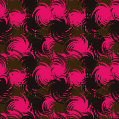Pink Spiral Retro Abstract Pattern Expressionism Digital Illustration. Vector Design Seamless Modern Texture.
