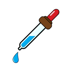 Dropper icon. Medical bottle pipette. Simple flat design. Vector illustration isolated on white.