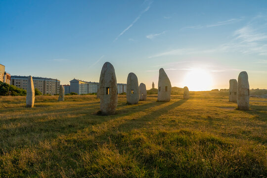 Menhires en La Coru&ntilde;a, Espa&ntilde;a.