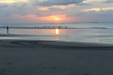 Sunset at Araçagi beach on the island of São Luís, Maranhão, northeast of Brazil.