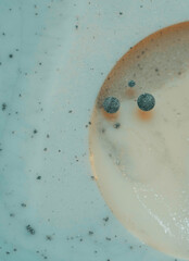 Macro Close Up Photo of Abstract Minimalistic Artwork with Milk and Paint