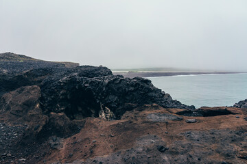 Iceland ocean beach cliffs