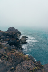 Fototapeta na wymiar Iceland ocean beach cliffs