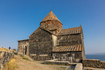 Sevanavank Monastery on a peninsula at the northwestern shore of Lake Sevan in Armenia